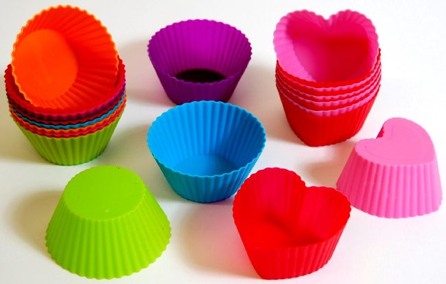 Silicone Cupcake moulds mixed